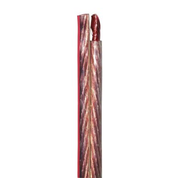 Audio kabelis YFAZ 2x1.5mm² caurspīdīgs ar sarkanu strīpuAudio kabelis YFAZ 2x1.5mm² caurspīdīgs ar sarkanu strīpu