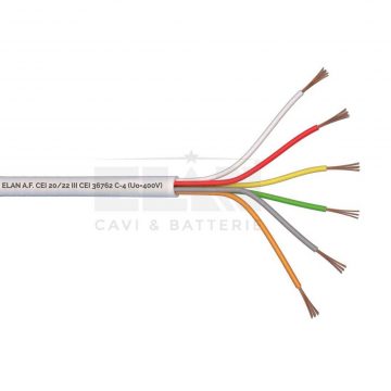 Apsardzes kabelis 6×0.22mm neekranēts, balts, lokans, spole 100m