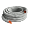 Gofrēta caurule ar buksieri d.25mm 320N PVC RKGLp-20 50m -5C/+60 C pelēka (RAL 7035) (MINBUD) RKGLp-