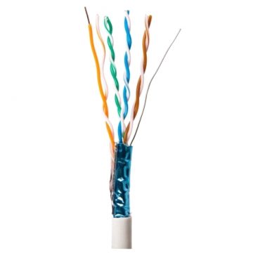 Datu kabelis 4x2x0.48 mmCat5e F UTP balts PVC 305m DOM5EFTP