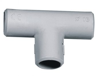 Izjaucams T-veida savienojums caurulēm d=20mm PVC IP40 -5C/+60C pelēks (ELETTROCANALI) ECTI2020