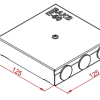 Nozarkārba ugunsizturīga PMKO, (WxLxH) 125x125x30mm, ar spaili 3 kont. 6 ievadi, E90 (BAKS) 803061-B