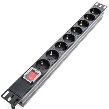 Rozešu bloks PDU 19`` skapim 8-v bez slēdža, 16A No Brand # PDU08
