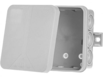 Nozarkārba 85x85x37 mm uzpiežams vāksar 12 ievadiem IP54 pelēka (JLS) FE12