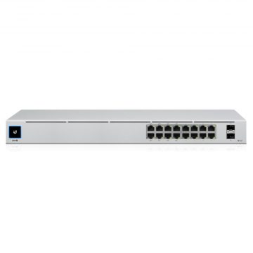 Switch|UBIQUITI|USW-16-POE|Type L2|Desktop/pedestal|Rack|16x10Base-T / 100Base-TX / 1000Base-T|2xSFP|PoE ports 16|PoE+ ports 8|18 Watts|USW-16-POE