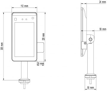 PIEKĻUVES KONTROLLERS AR TEMPERATŪRAS MĒRĪJUMIEM APTI-AI60FRTD 4.5 mm – 1080p