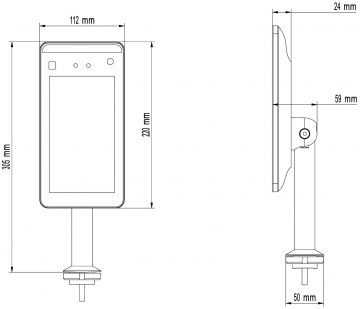 PIEKĻUVES KONTROLLERS AR TEMPERATŪRAS MĒRĪJUMIEM APTI-AI70FRTD-V2 4.5 mm – 1080p