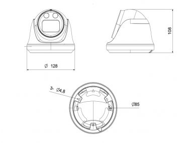 APTI H50V1-2714W 2MP Dome AHD kamera ar motorizētu varifokālo objektīvu
