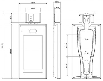 КОНТРОЛЛЕР ДОСТУПА С ИЗМЕРЕНИЕМ ТЕМПЕРАТУРЫ ASI7213X-T1 - 1080p DAHUA