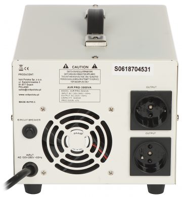 STATĪKLA SPRIEGUMA STABILIZATORS AVR-PRO-3000VA VOLT Polska