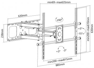 КРЕПЛЕНИЕ ДЛЯ ТЕЛЕВИЗОРА ИЛИ МОНИТОРА BRATECK-LPA49-686