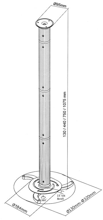 PROJEKTORA PODESTS BRATECK-PRB-3