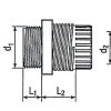 KABEĻU BLĪVSLĒGS D/M-12X1.5 IP68 M12 x 1.5 