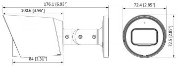 DAHUA HAC-HFW1200T-A-0280B-S5 2.1MP AHD kamera ar motorizētu varifokālo objektīvu