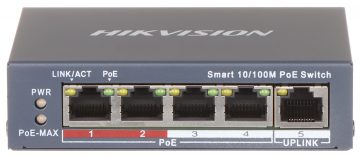 SWITCH POE DS-3E1105P-EI-V2 4-PORTU Hikvision