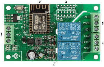 RELEJA MODULIS ESP12-2R-D8 Wi-Fi