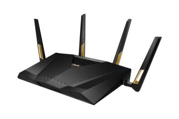 Wireless Router|ASUS|Wireless Router|6000 Mbps|Mesh|Wi-Fi 6|USB 3.2|1 WAN|4×10/100/1000M|1×2.5GbE|Number of antennas 4|RT-AX88UPRO