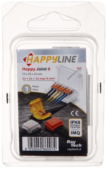 SAVIENOJUMU KĀRBA GELBOX HAPPY-JOINT-6 IP68 RayTech SAVIENOJUMU KĀRBA GELBOX HAPPY-JOINT-6 IP68 RayTech