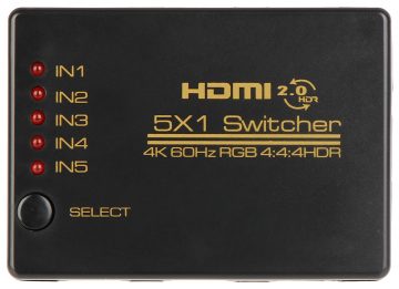 PĀRSLĒGŠANAS SLĒDZIS HDMI-SW-5/1P