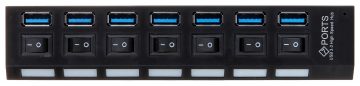 HUB USB 3.0 IESLĒGŠANAS HUB-USB3.0-1/7 55 cm