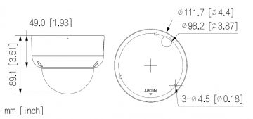 DAHUA IPC-HDBW3541E-AS-0280B-S2 5MP Dome IP Camera AI with Motorized Varifocal Lens