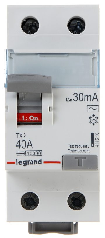 RESIDUAL CURRENT CIRCUIT BREAKER LE-411510 SINGLE PHASE, TYPE AC 30 mA 40 A LEGRAND