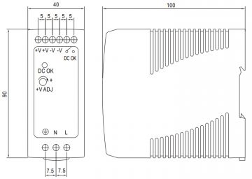 SLĒGIERĪCES ADAPTERIS MDR-40-48 MEAN WELL