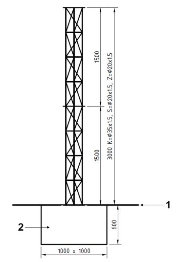 REŽĢU KONSTRUKCIJAS MASTS NO ALUMĪNIJA MK-3.0/CT