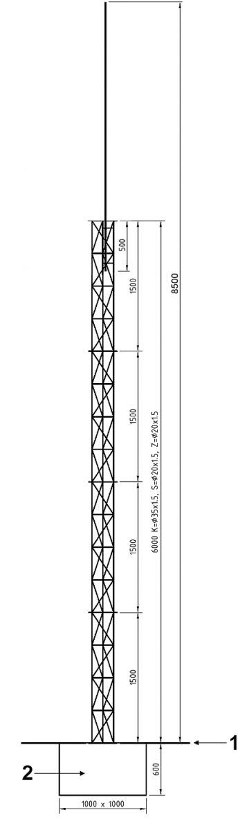 STRUKTŪRAS – CAURUĻVEIDA MASTS MKR-8.5/CT