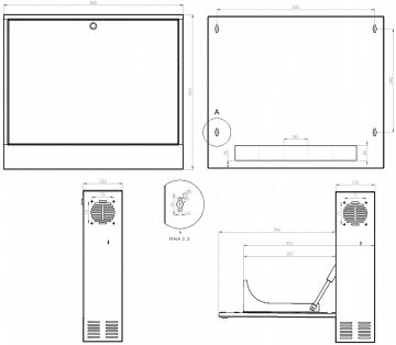 PIEKARINĀMS RACK SKAPĪTIS R19-2U/350/B