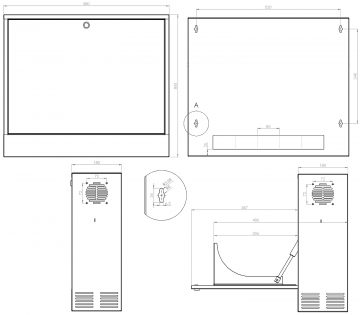 Подвесной шкаф-стойка R19-3U/350/B