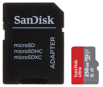 ATMIŅAS KARTE SD-MICRO-10/256-SANDISK microSD UHS-I, SDXC 256 GB SANDISK