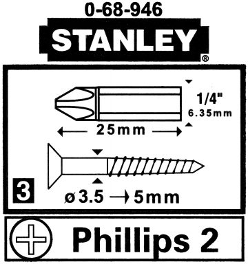 BITS PH2 ST-0-68-946*P3 1/4" STANLEY