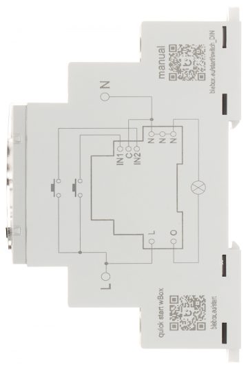 VIEDAIS PĀRSLĒGŠANAS SLĒDZIS SWITCHBOX-DIN/BLEBOX Wi-Fi, 230 V AC