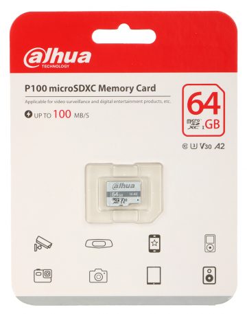 ATMIŅAS KARTE TF-P100/64GB microSD UHS-I, SDXC 64 GB DAHUA
