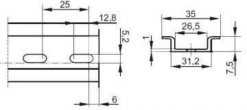 Перфорированная монтажная рейка TS-35