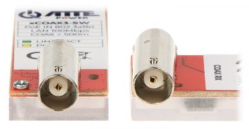 UTP / COAXIAL PĀRVEIDOTĀJU KOMPLEKTS LAN+POE PĀRRAIDEI XCOAX3-SET-BOX KOMPLEKTĀ 2 GAB. ATTE