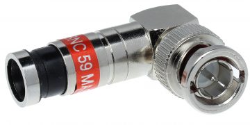 Угловой компрессионный штекер BNC-WK/ZAC-RG59 Угловой компрессионный штекер BNC-WK/ZAC-RG59