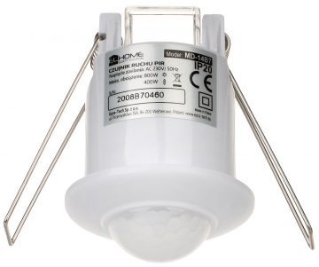 PIR jutiklis MD-14B7 AC 230V, skirtas EL NAMŲ APŠVIETIMO VALDYMUI