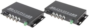 VIDEO PĀRVEIDOTĀJA OPTISKAIS KABELIS OVH-4D/SC 4x VIDEO + RS-485 KOMPLEKTS TXRX