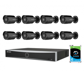Hikvision 4MP IP videonovērošanas komplekts (NVR + 8 bullet kameras+HDD 6TB)
