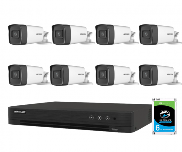 Hikvision 5MP AHD videonovērošanas komplekts (DVR + 8 bullet kameras+HDD 6TB)Hikvision 5MP AHD videonovērošanas komplekts (DVR + 8 bullet kameras+HDD 6TB)
