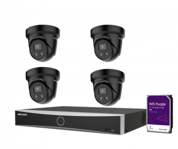 Hikvision 4MP IP videonovērošanas komplekts (NVR + 4 turret kameras+HDD 2TB)Hikvision 4MP IP videonovērošanas komplekts (NVR + 4 turret kameras+HDD 2TB)