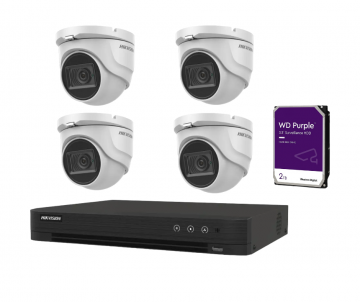 Hikvision 5MP AHD videonovērošanas komplekts (DVR + 4 turret kameras+HDD 2TB)Hikvision 5MP AHD videonovērošanas komplekts (DVR + 4 turret kameras+HDD 2TB)