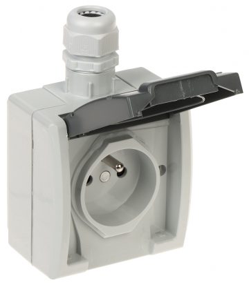 SEPARATE SURFACE-MOUNTED SOCKET AQUANT-G1/EPN 230 V AC 16 A IP65 Elektro-Plast