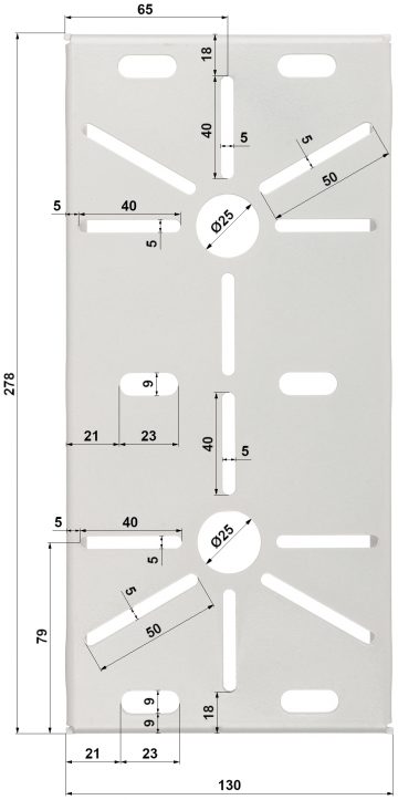 MONTAVIMO PLOKŠTELĖ BM-130X280 DOUBLE