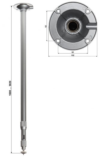 ТЕЛЕСКОПИЧЕСКОЕ ПОТОЛОЧНОЕ КРОНШТЕЙН ДЛЯ КАМЕРЫ BR-150X300 ТЕЛЕСКОПИЧЕСКОЕ ПОТОЛОЧНОЕ КРОНШТЕЙН ДЛЯ КАМЕРЫ BR-150X300