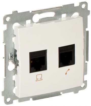 Гнездо антенное RJ-45 + RJ-12 D5T.01/11-SIMON54Гнездо антенное RJ-45 + RJ-12 D5T.01/11-SIMON54