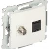 Концевая розетка DASFRJ45.01/11-SIMON54 Тип F + RJ45 Концевая розетка DASFRJ45.01/11-SIMON54 Тип F + RJ45