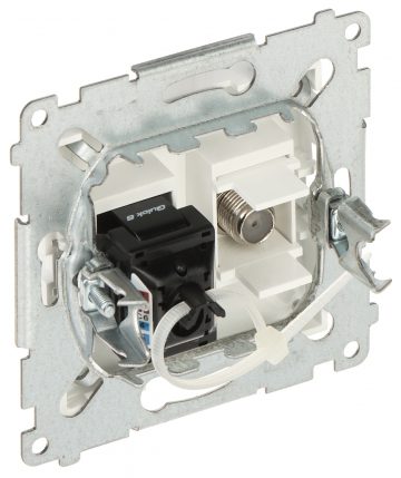 Концевая розетка DASFRJ45.01/11-SIMON54 Тип F + RJ45 Концевая розетка DASFRJ45.01/11-SIMON54 Тип F + RJ45